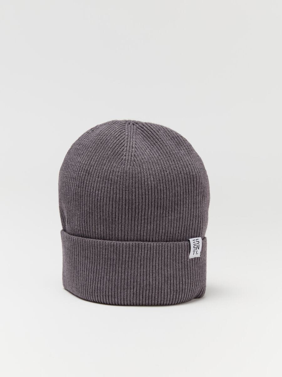 Essential ribbed hat with fold_2