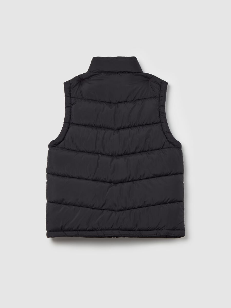 Full-zip quilted gilet with ripstop weave_1