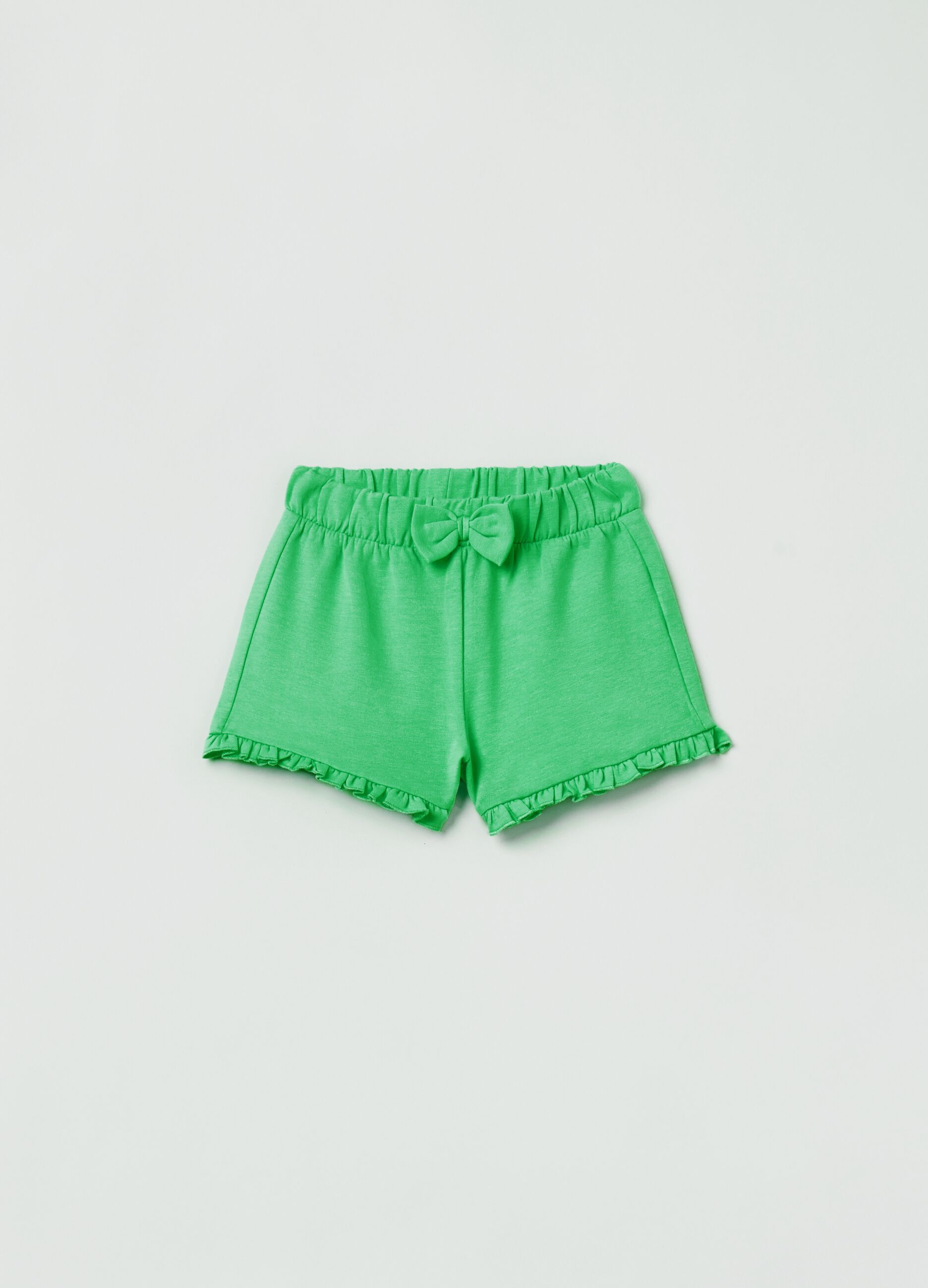 Shorts in French terry with bow