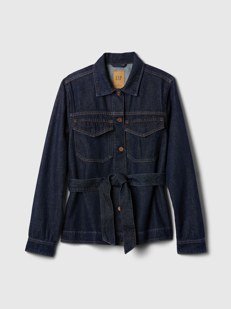 Short denim jacket with belt_4