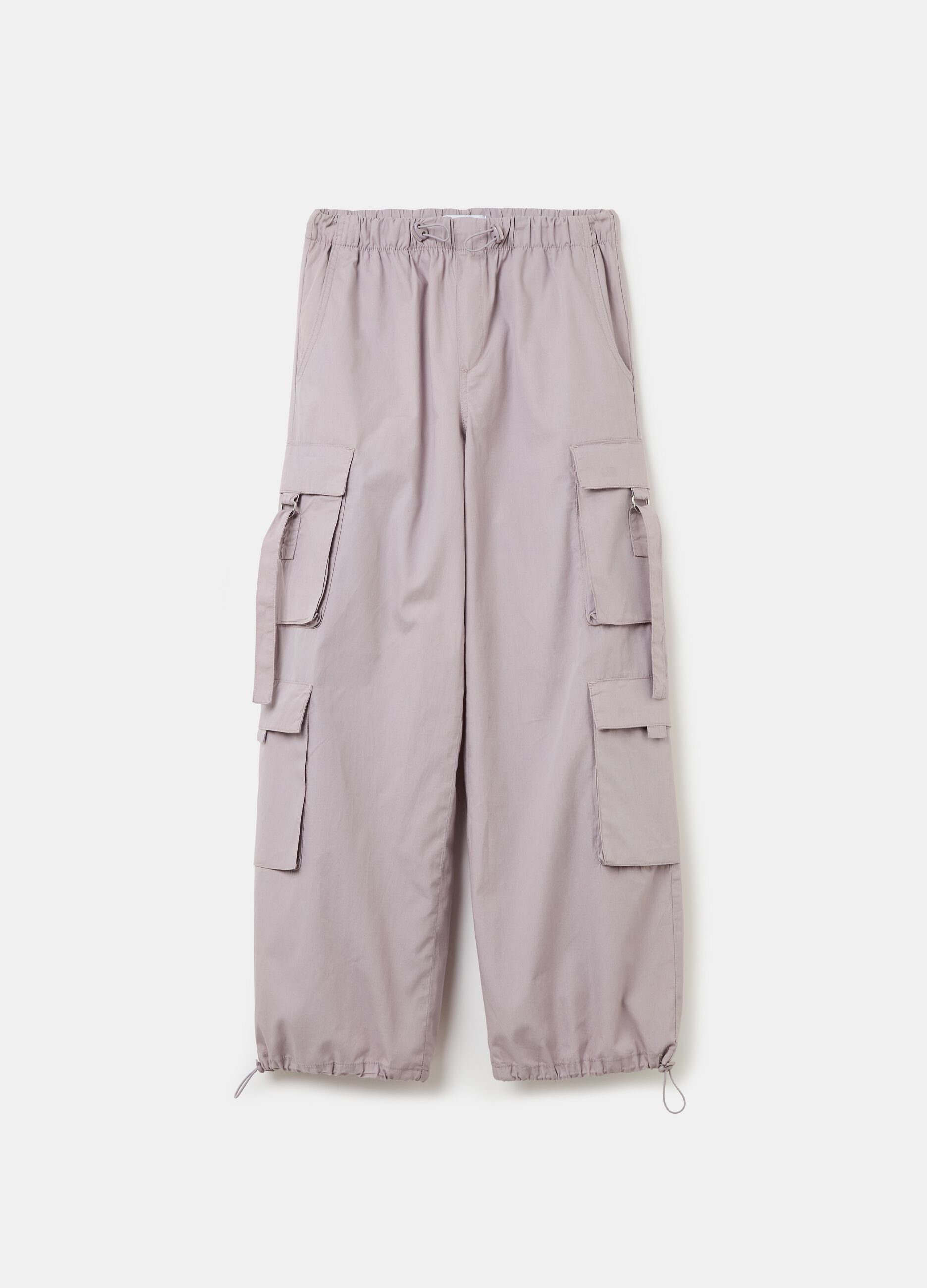 Cotton cargo parachute trousers