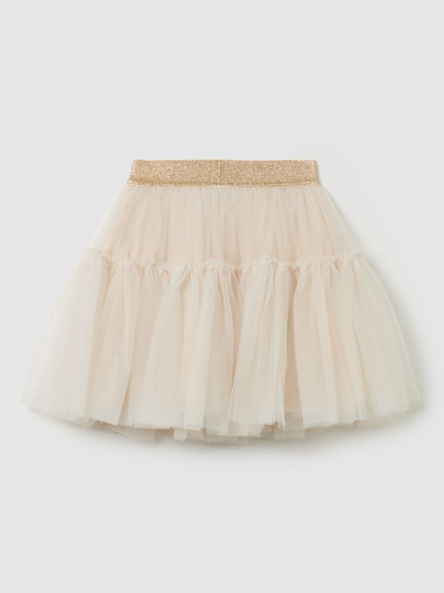 Minigonna in tulle con balza_1