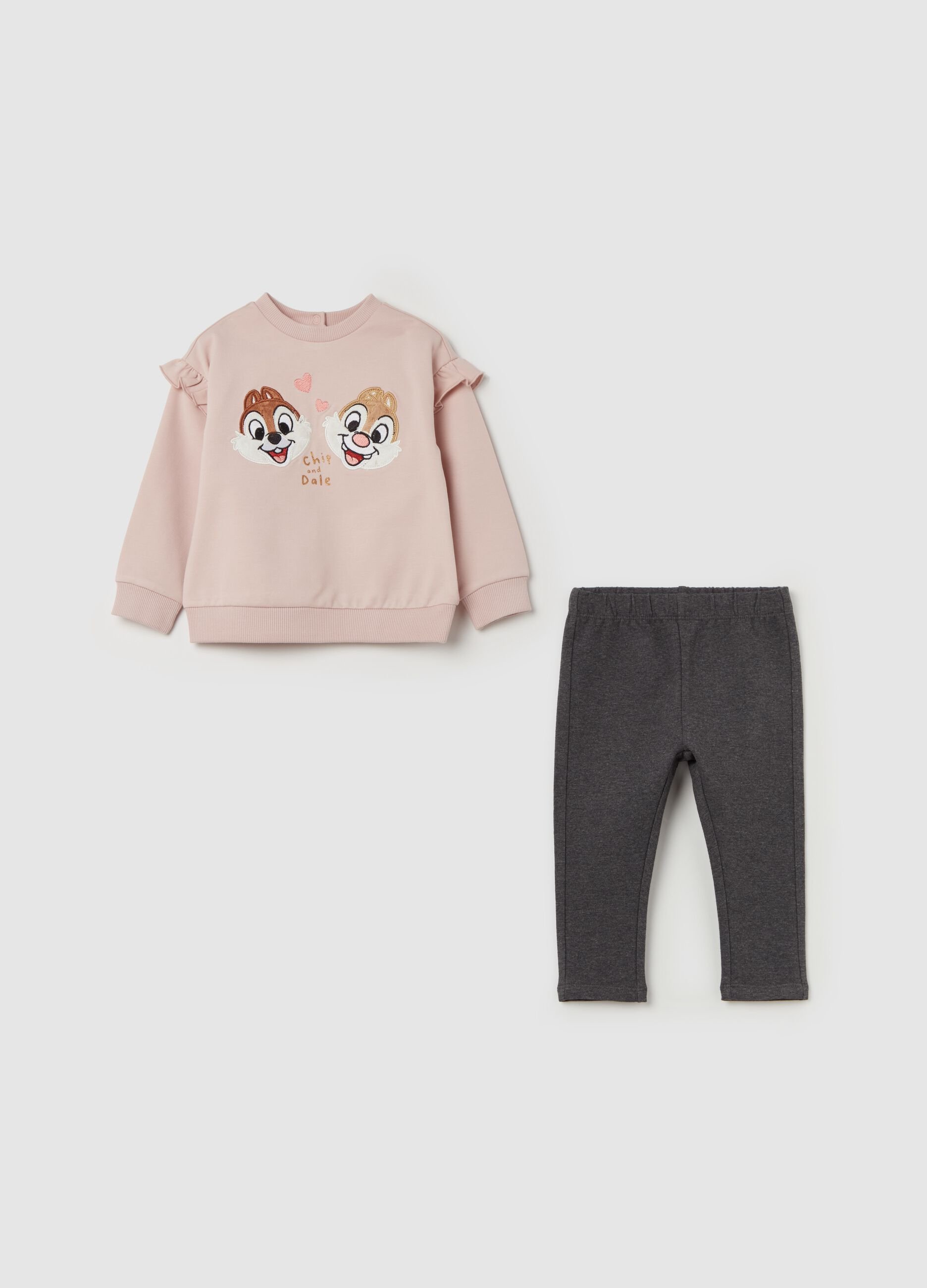 Jogging set with Chip ‘N’ Dale patch and flounce