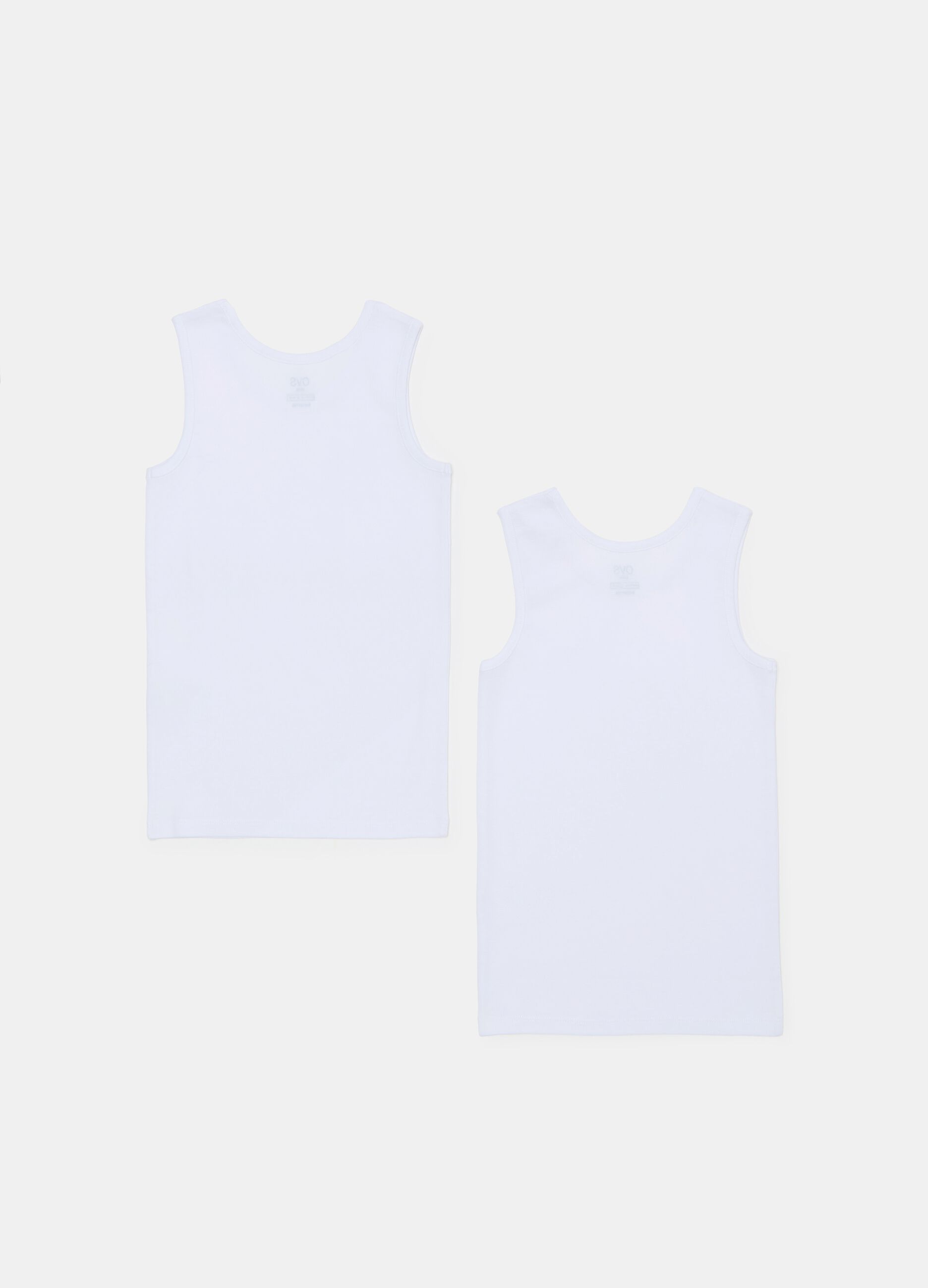 Two-pack racerback vests with ribbed edging