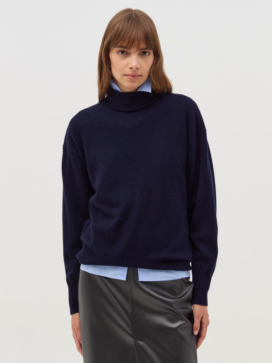 Solid colour wool turtleneck jumper_1