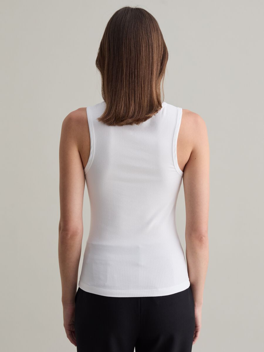 Tank top in ribbed stretch viscose_2