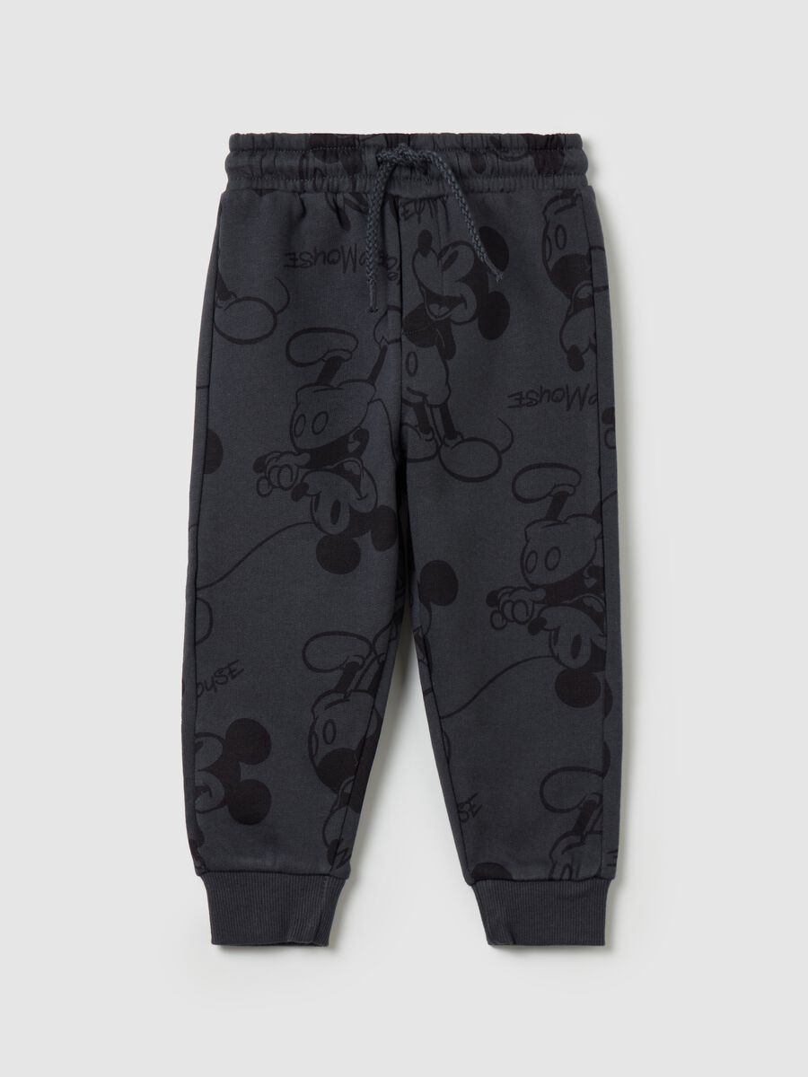 Joggers with drawstring and Mickey Mouse print_0