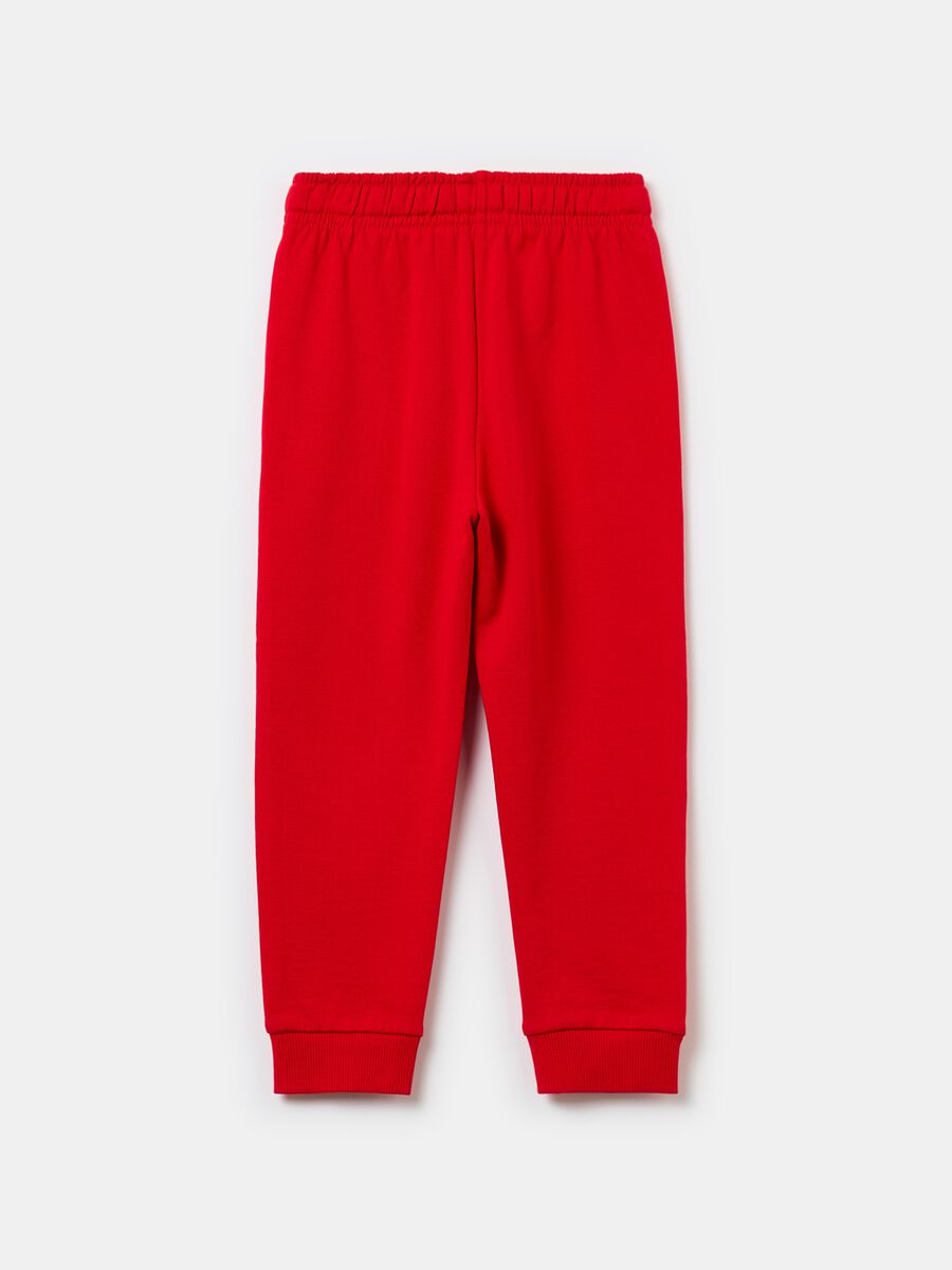 Fleece joggers with pockets and drawstring_1