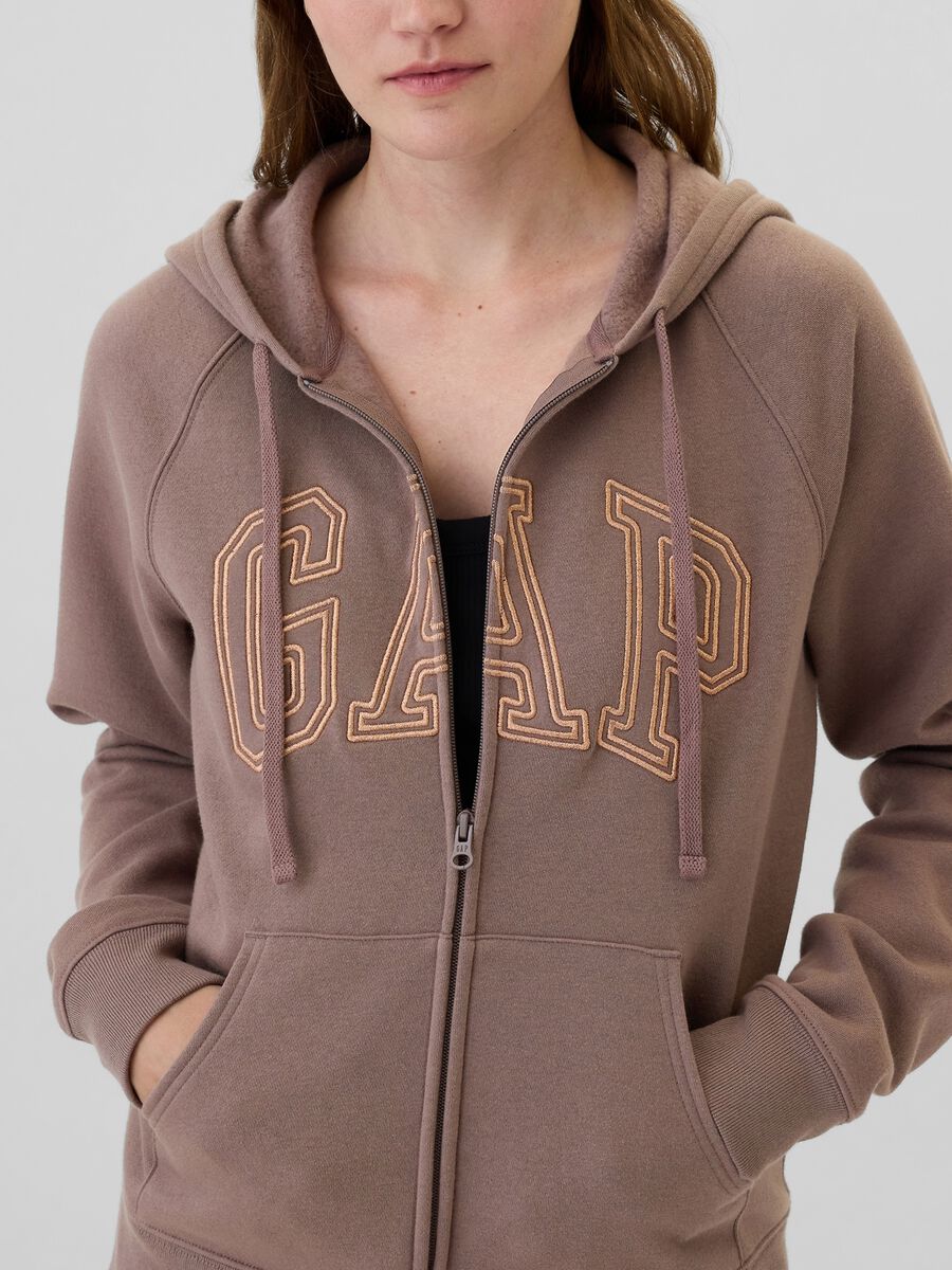 Sweatshirt with hood and logo embroidery_1