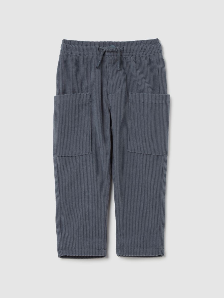 Corduroy jogger trousers with pockets_0