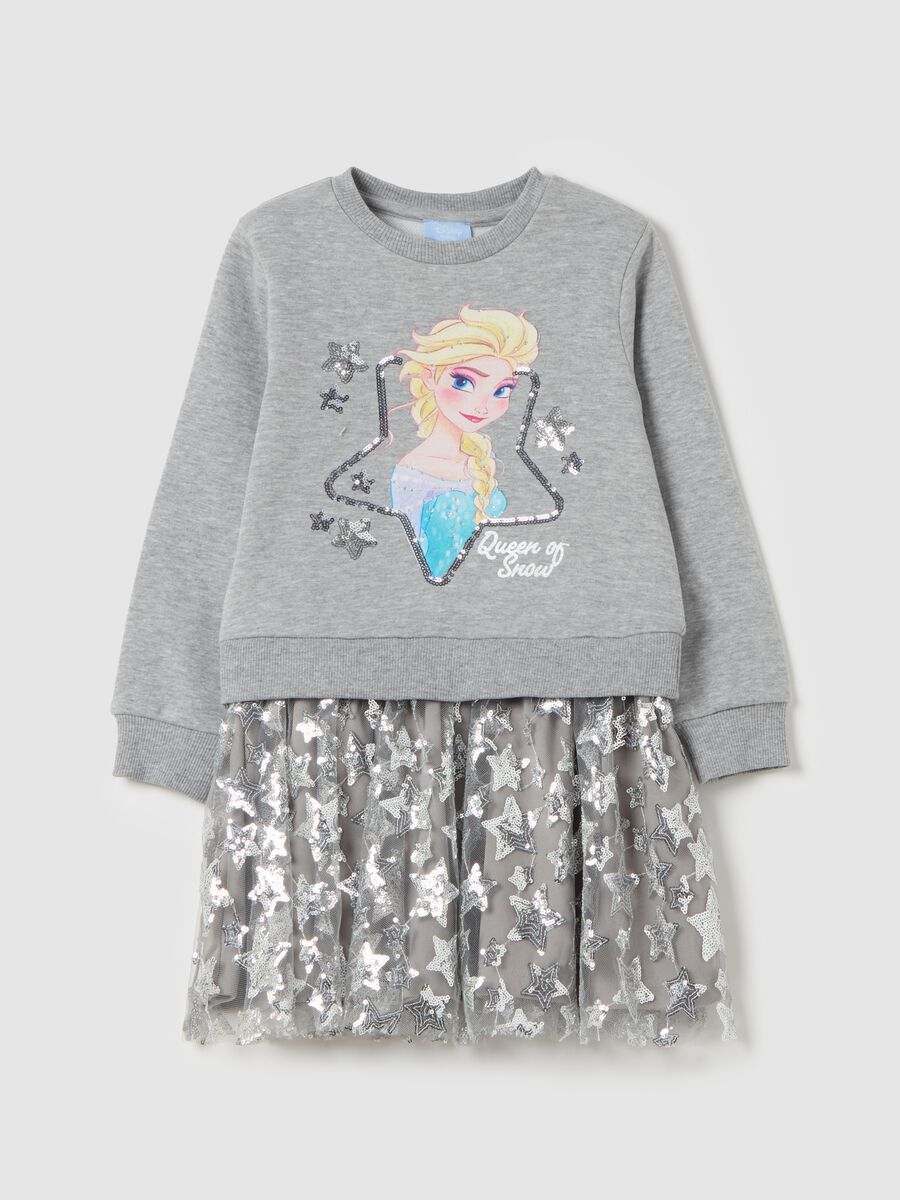 Vestito con stampa Frozen e gonna in tulle_0