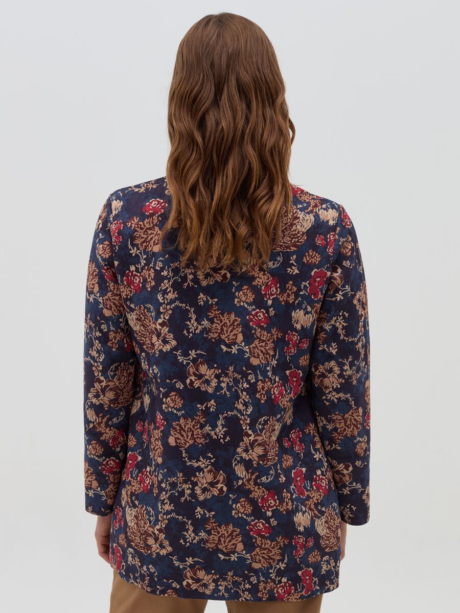 Open jacket with floral print_2