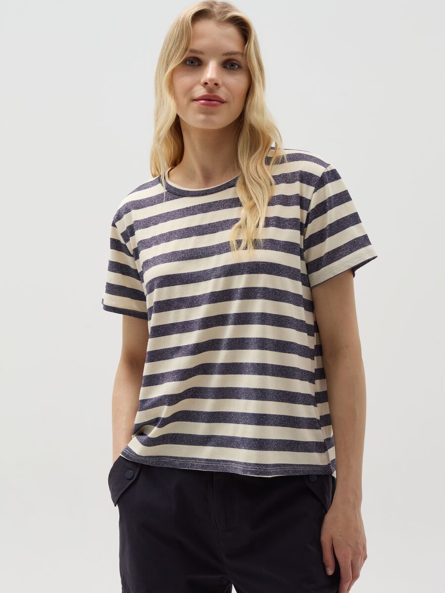 Striped T-shirt with lurex_0