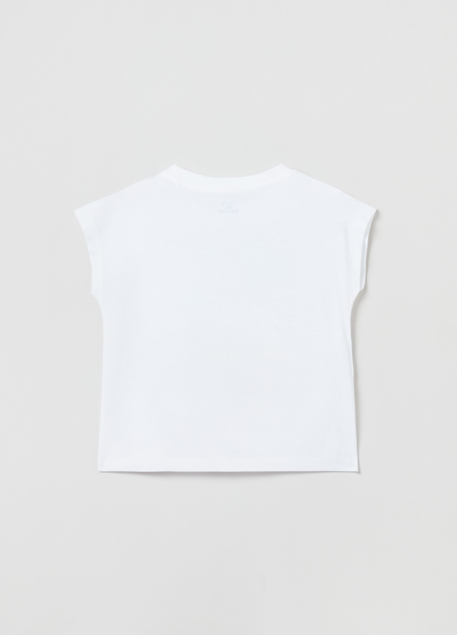 Sleeveless T-shirt with print