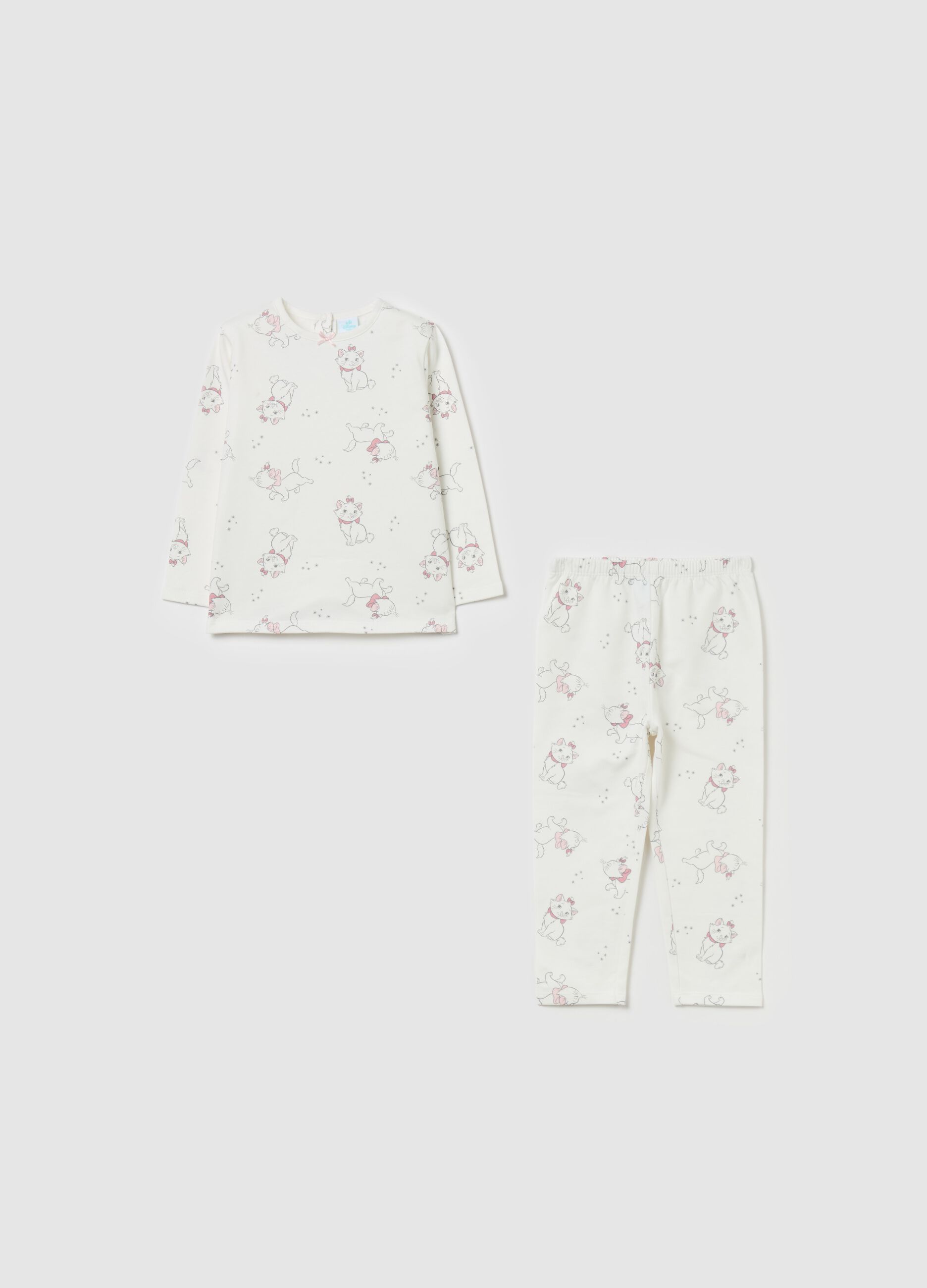 Organic cotton fleece pyjamas with Marie print