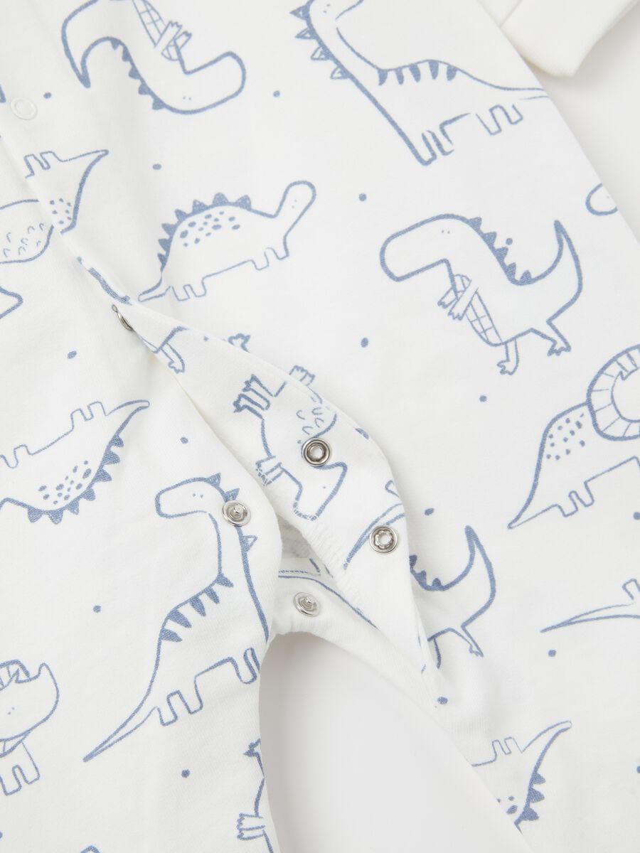 Two-pack organic cotton onesies with dinosaurs print_2