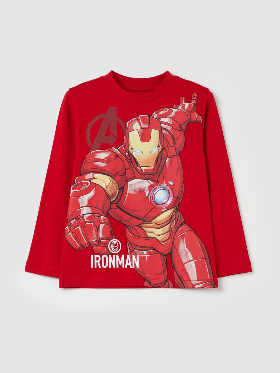 T-shirt maniche lunghe stampa Iron Man_0