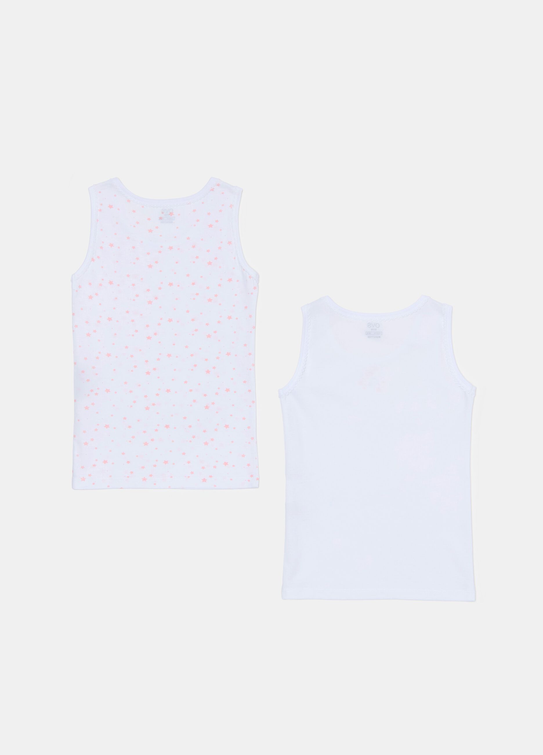 Two-pack vests with small stars print