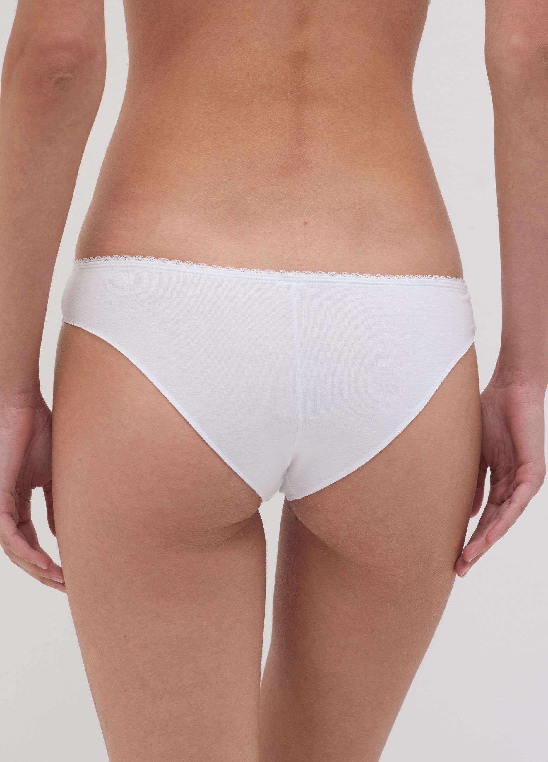 Three-pack Brazilian-cut briefs with lace