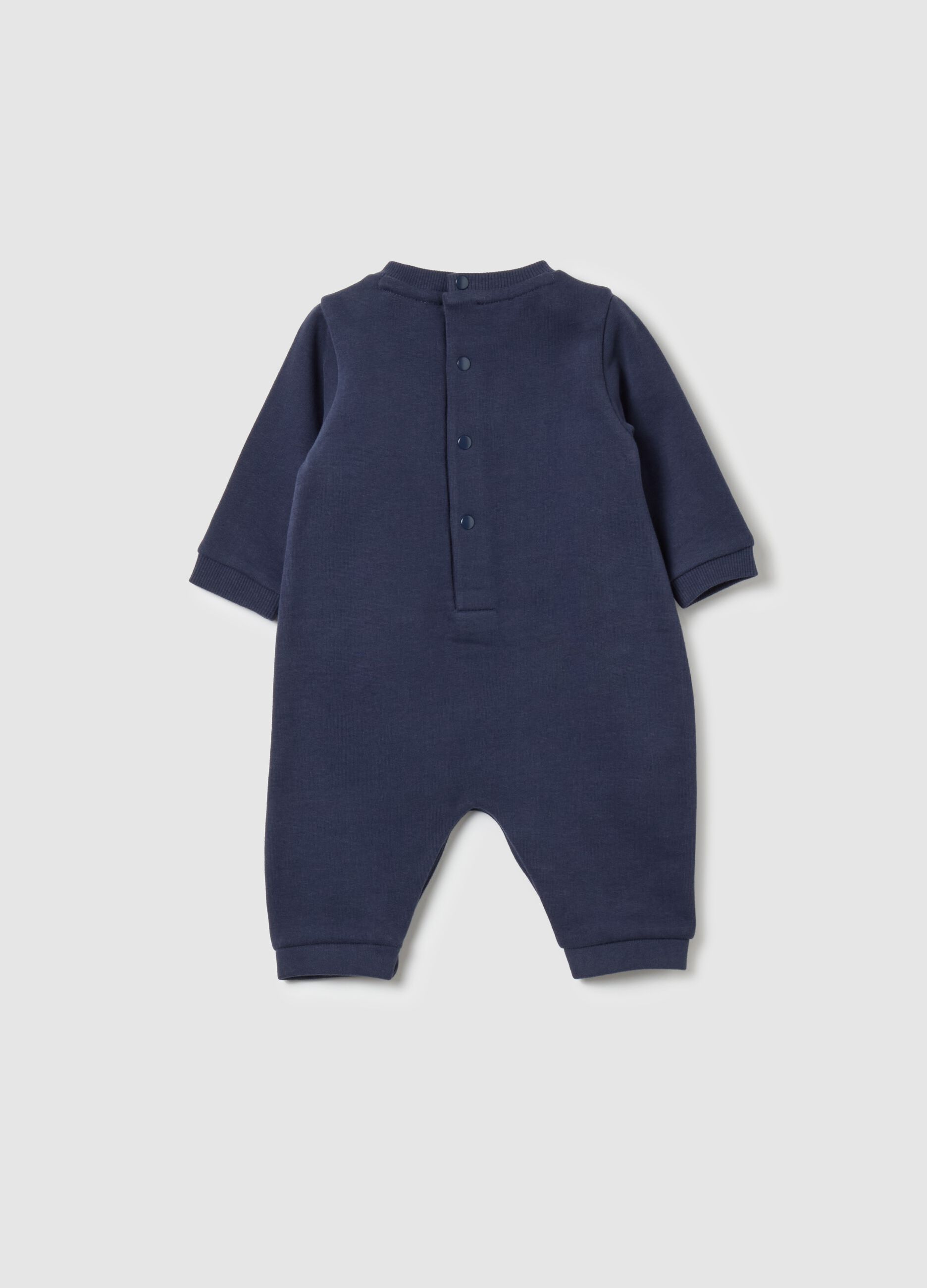 Organic cotton onesie with raccoon embroidery