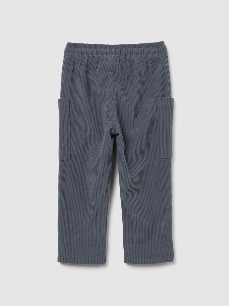 Corduroy jogger trousers with pockets_1