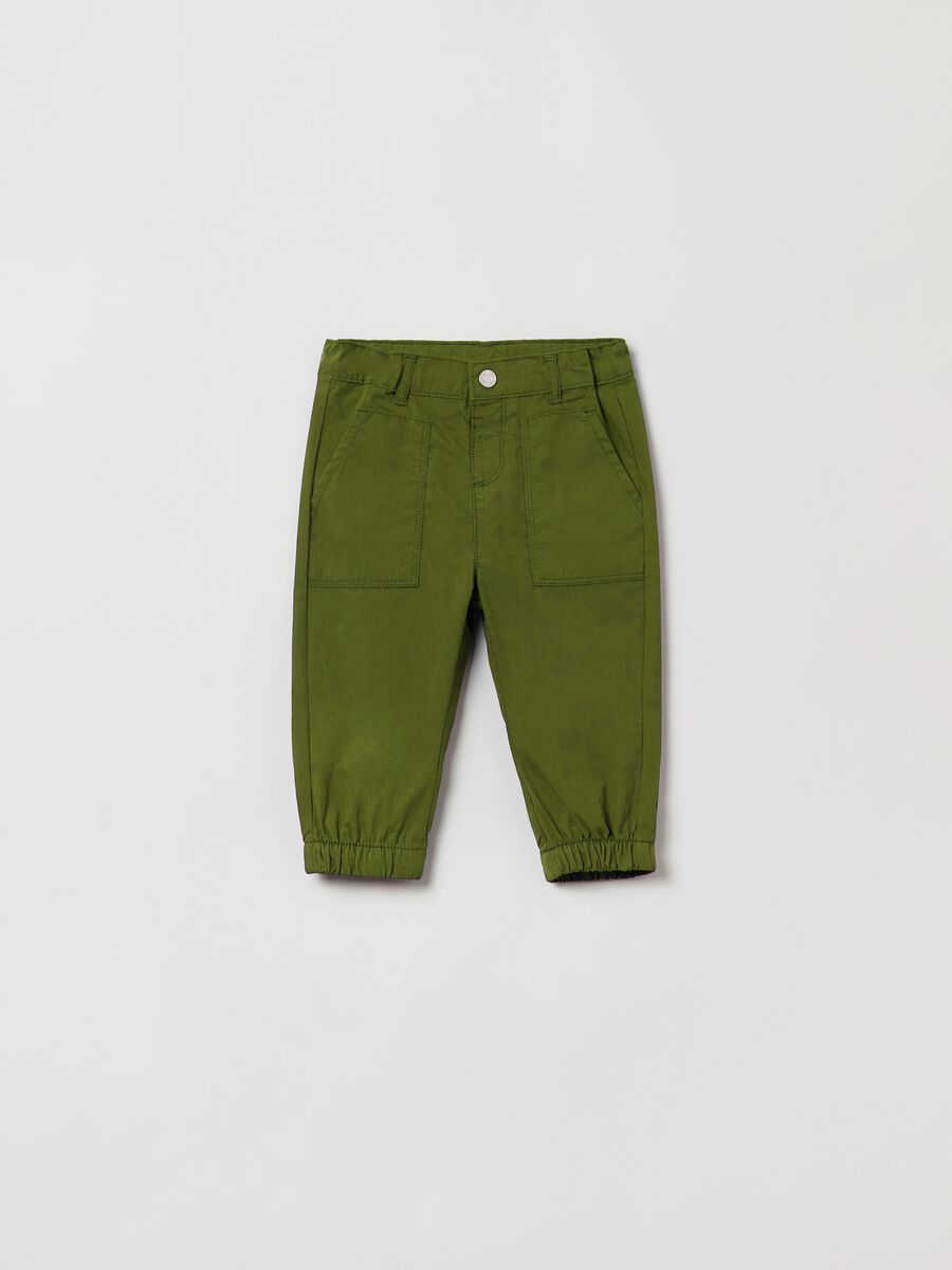 Solid colour poplin trousers_0