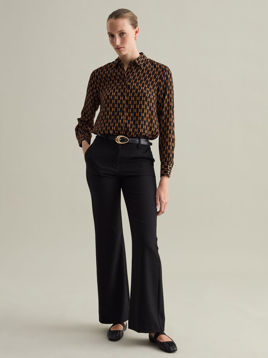 Contemporary viscose shirt with print_0