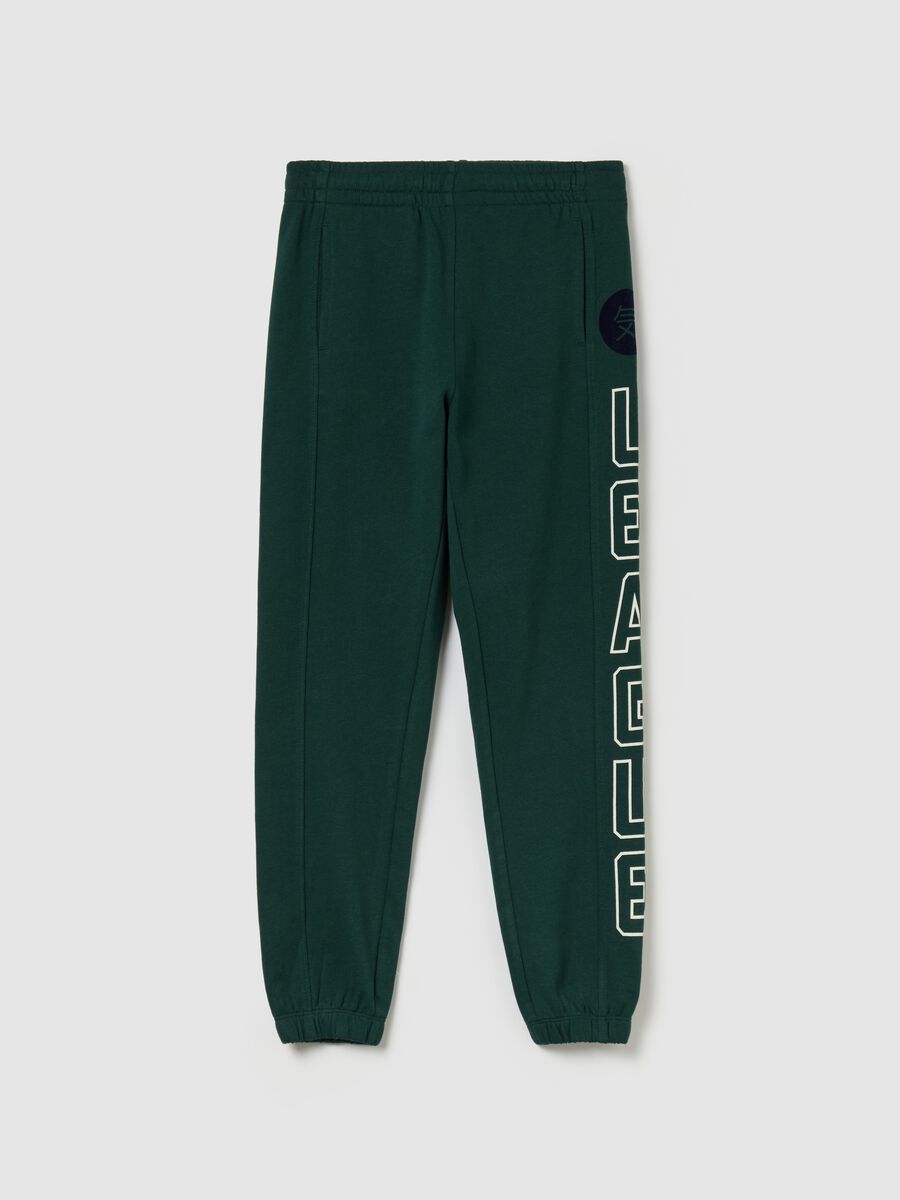 Joggers in felpa con stampa_0