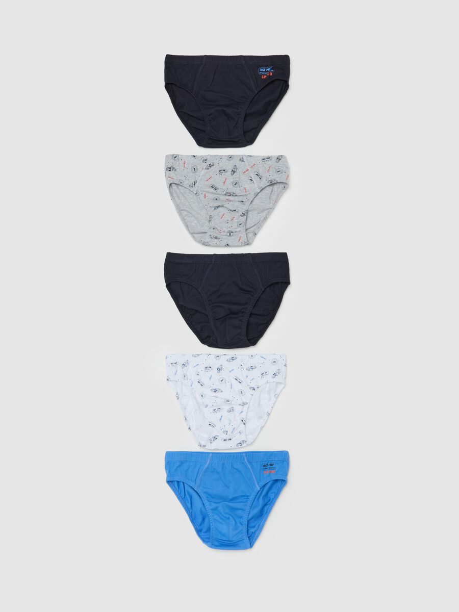 Five-pack briefs in organic cotton with print_0