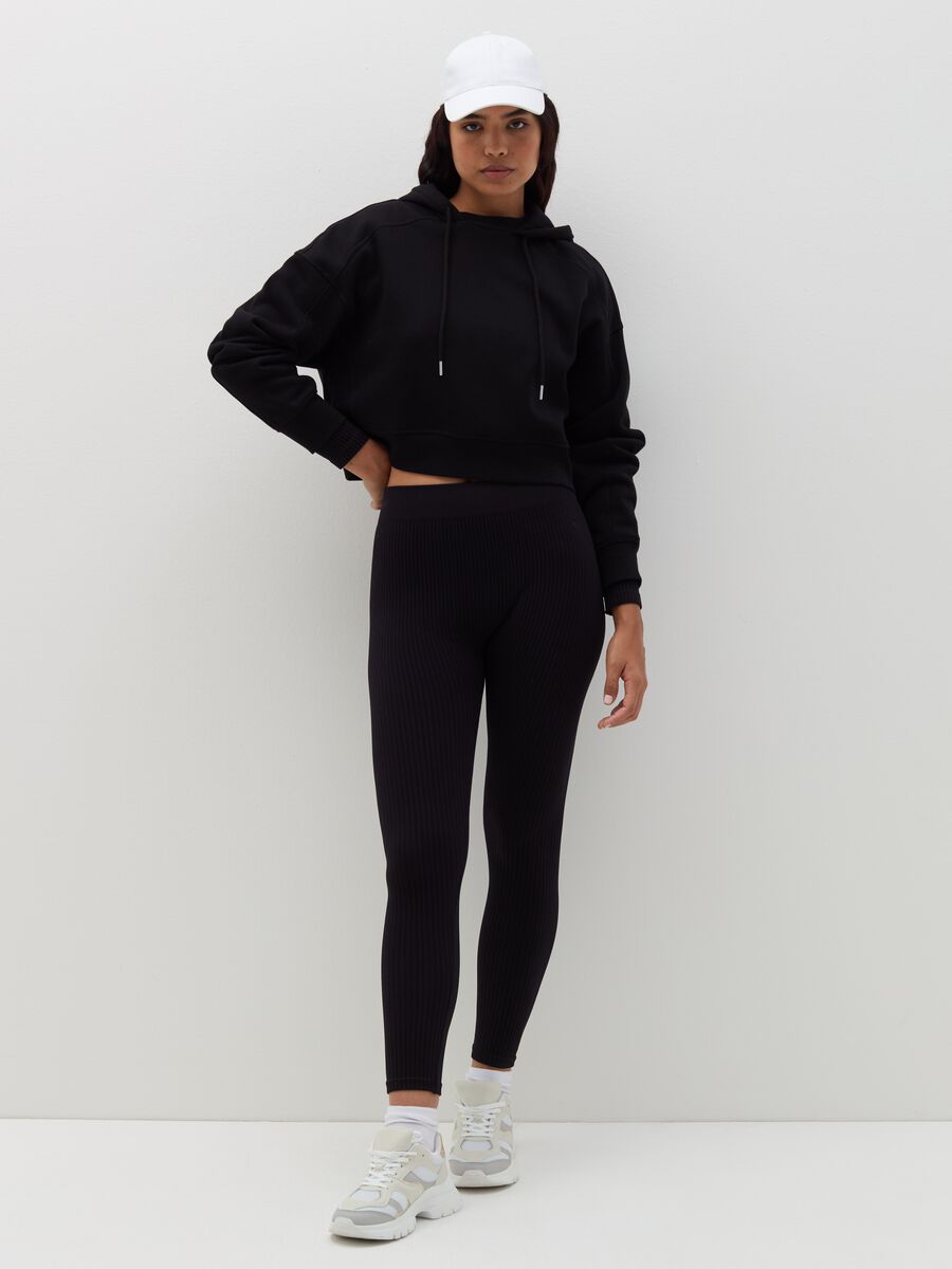 Crop sweatshirt with hood_0