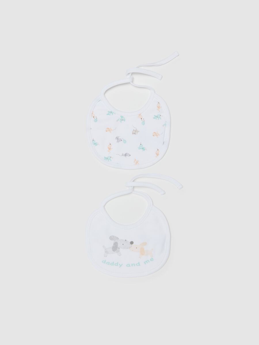 Two-pack bibs with puppies print_0