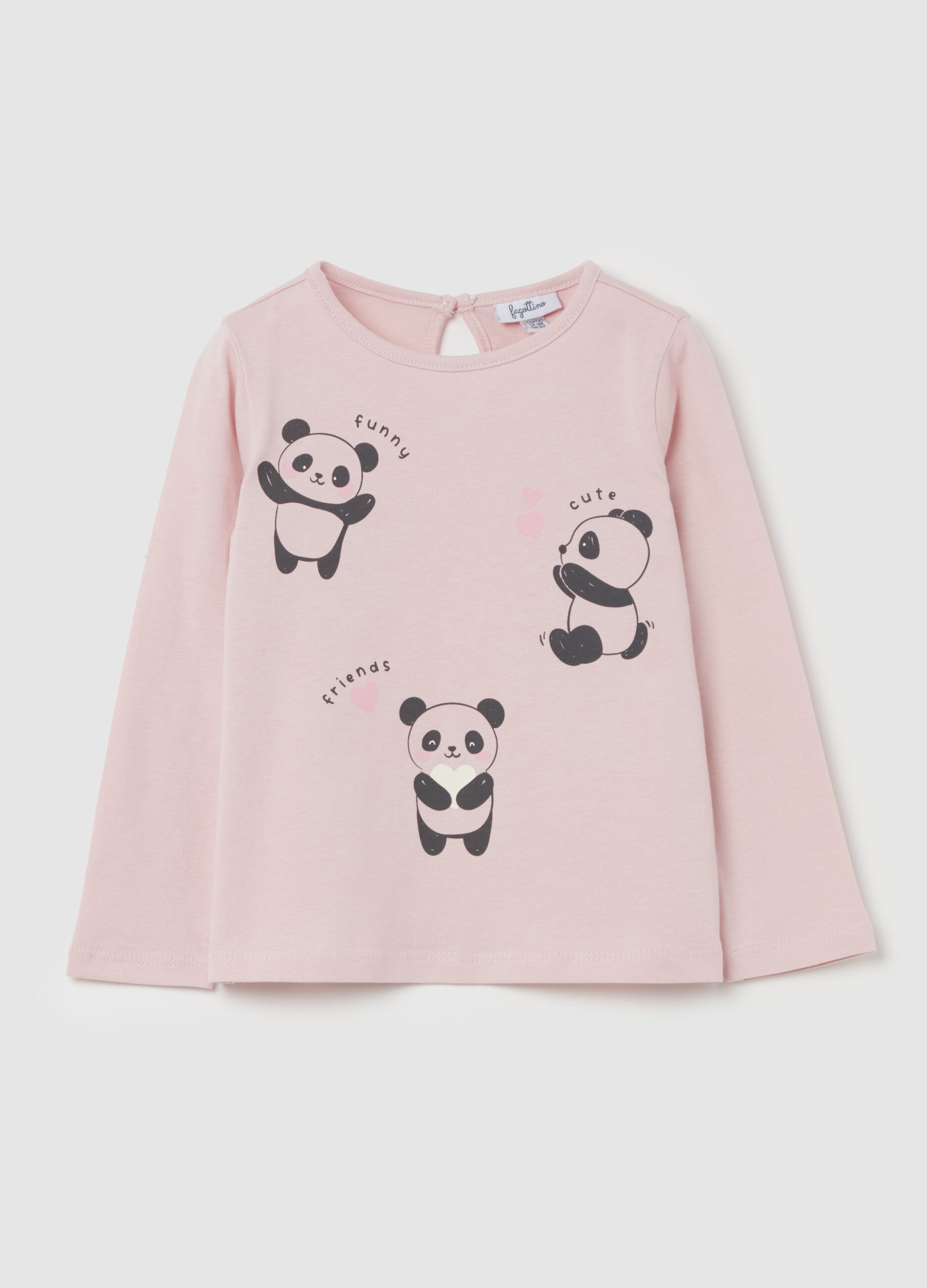 T-shirt with long sleeves and animals print