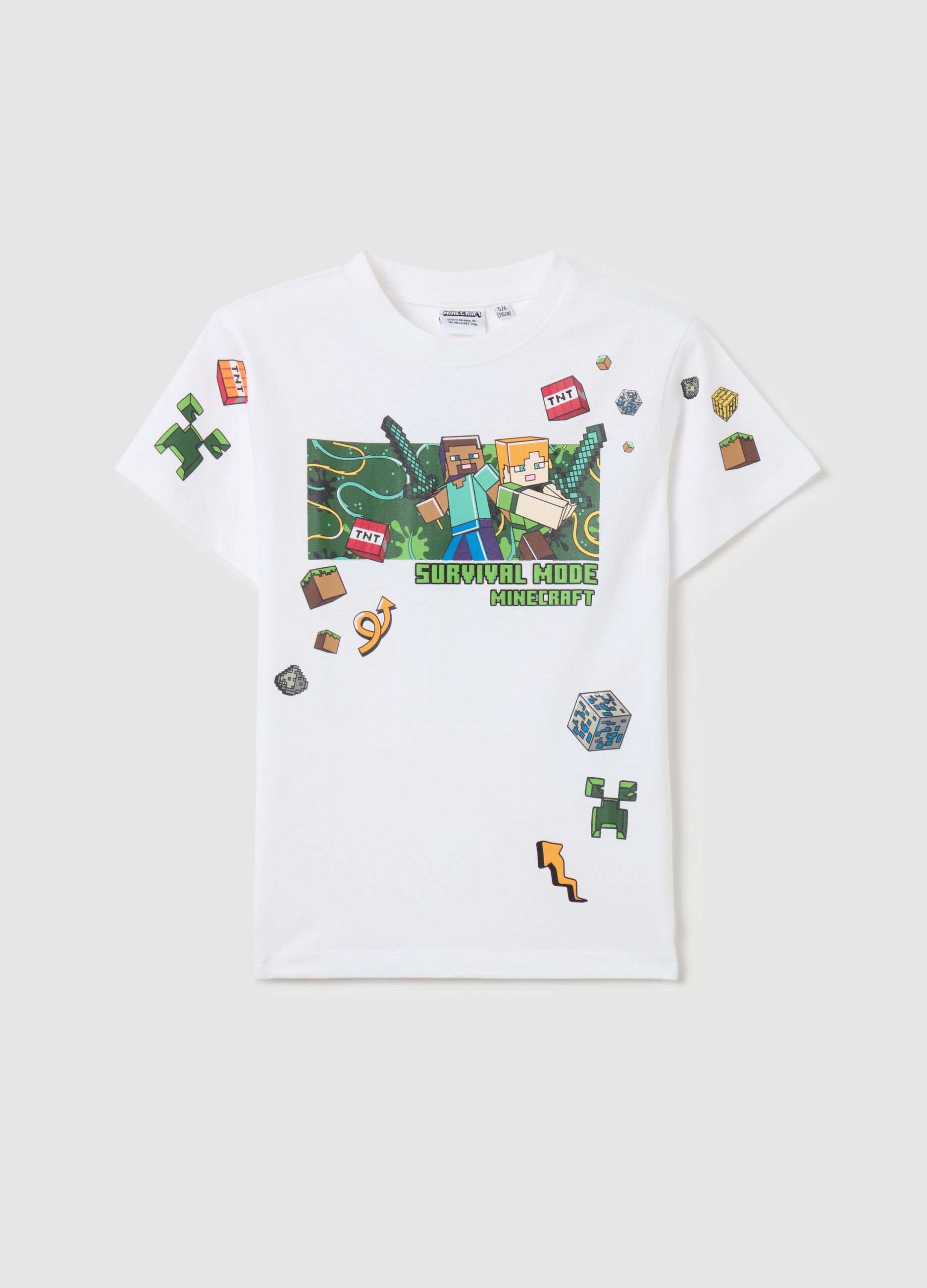 Cotton T-shirt with Minecraft print