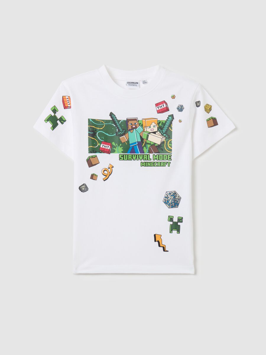 Cotton T-shirt with Minecraft print_0