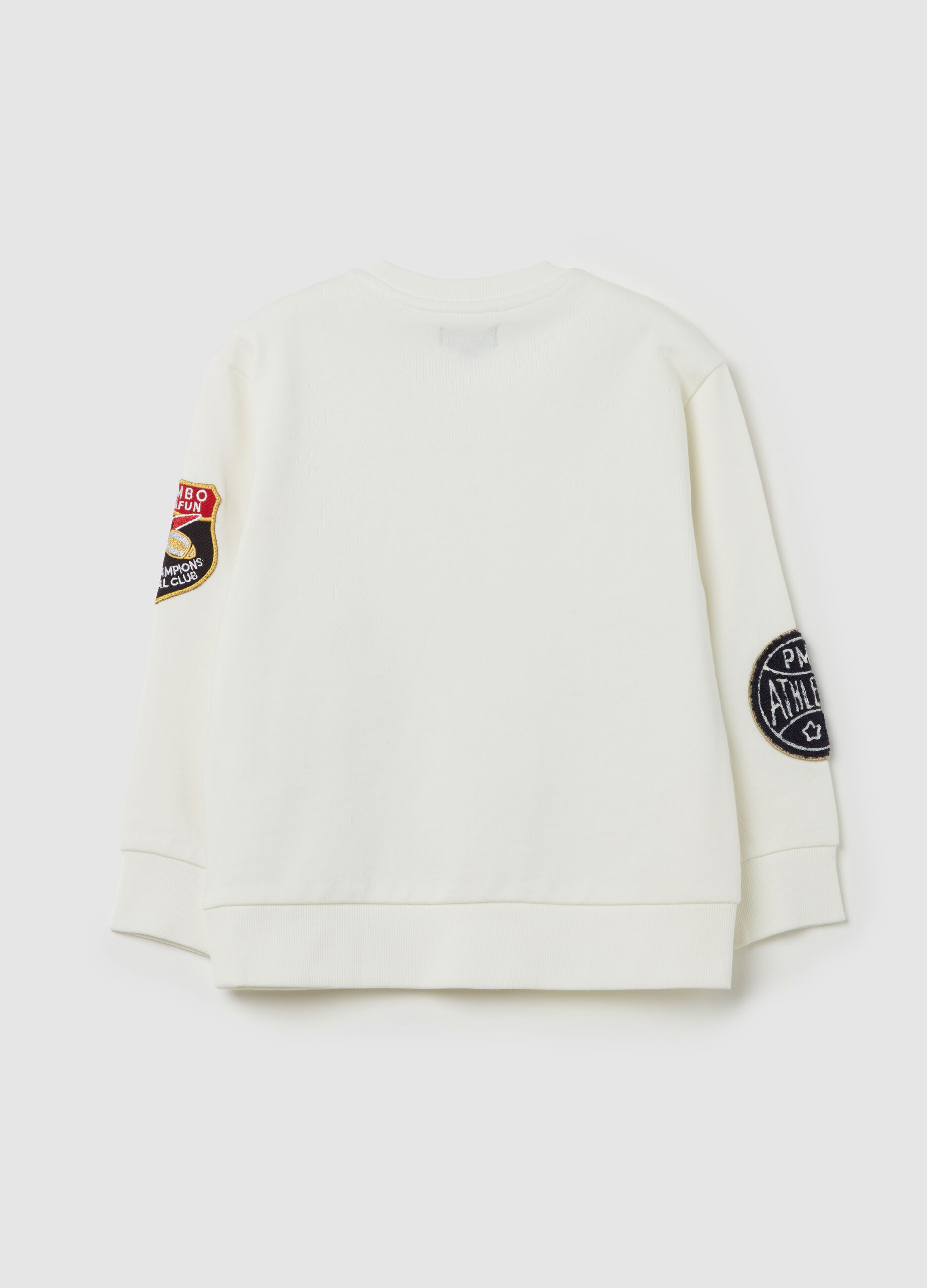 Cotton sweatshirt with tiger and logo patch