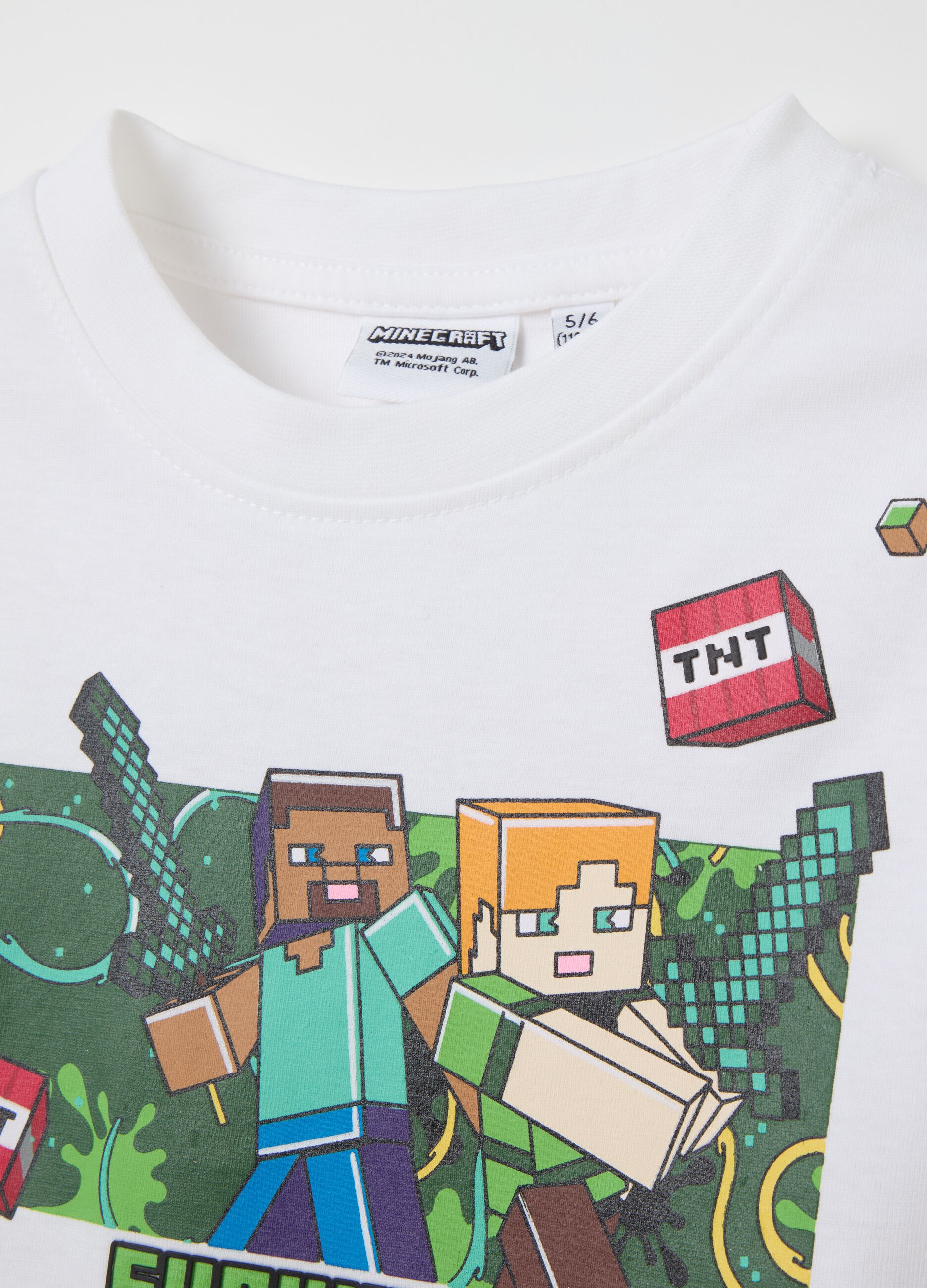 Cotton T-shirt with Minecraft print