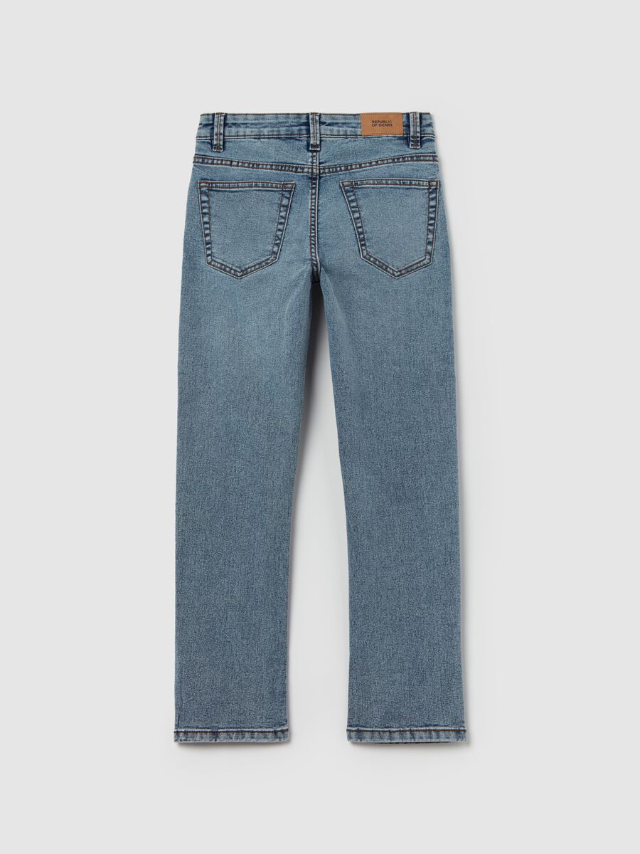 Regular-fit acid-wash jeans with five pockets_1