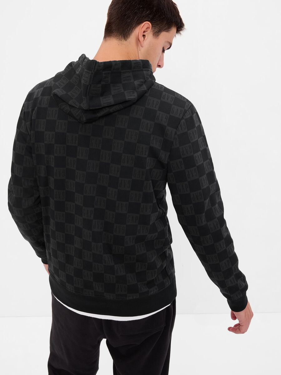 Hoodie with check print and logo_1