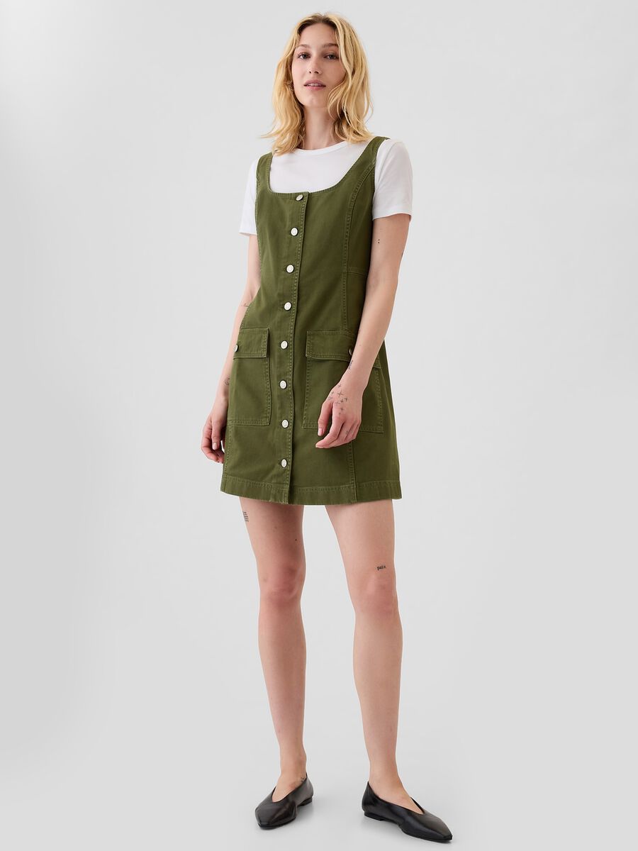 Short utility dress with buttons_4