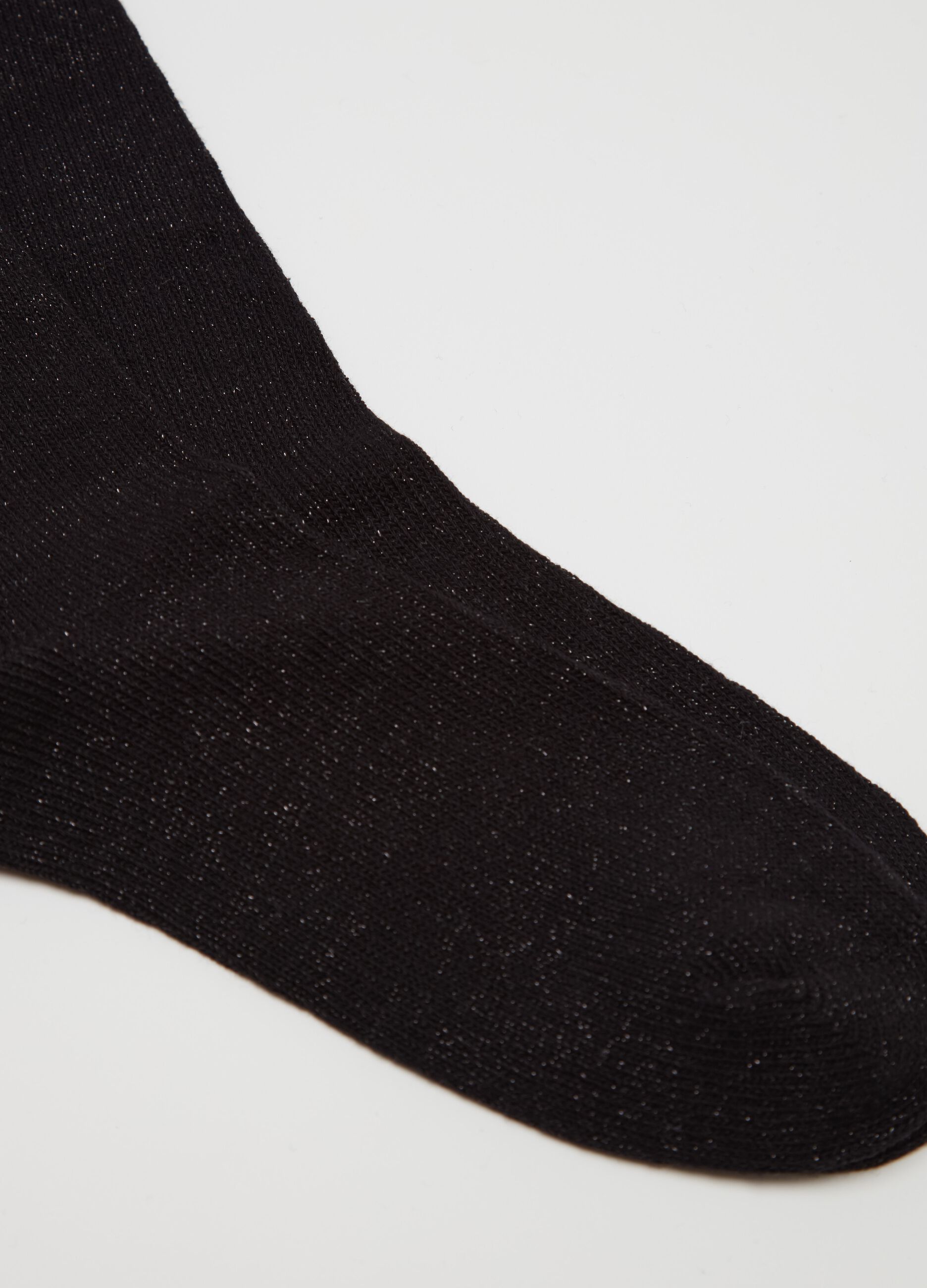 Short socks with lurex