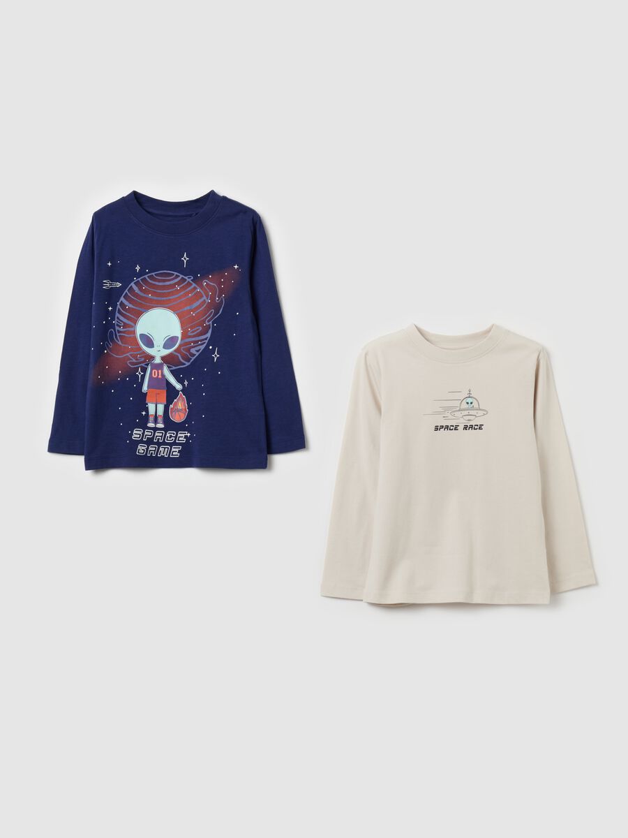 Two-pack "Space Game” T-shirts with long sleeves_0