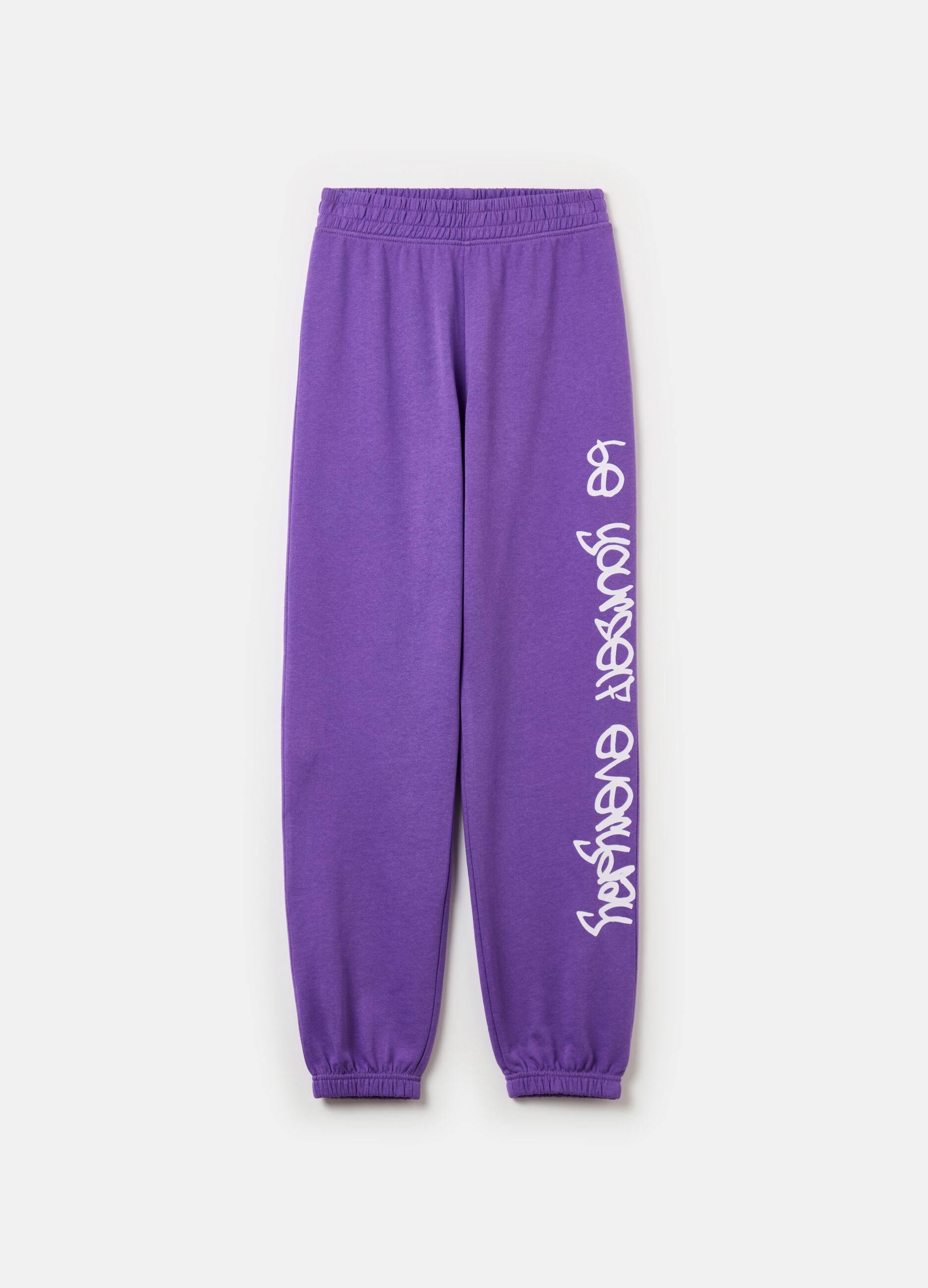 Fleece joggers with print