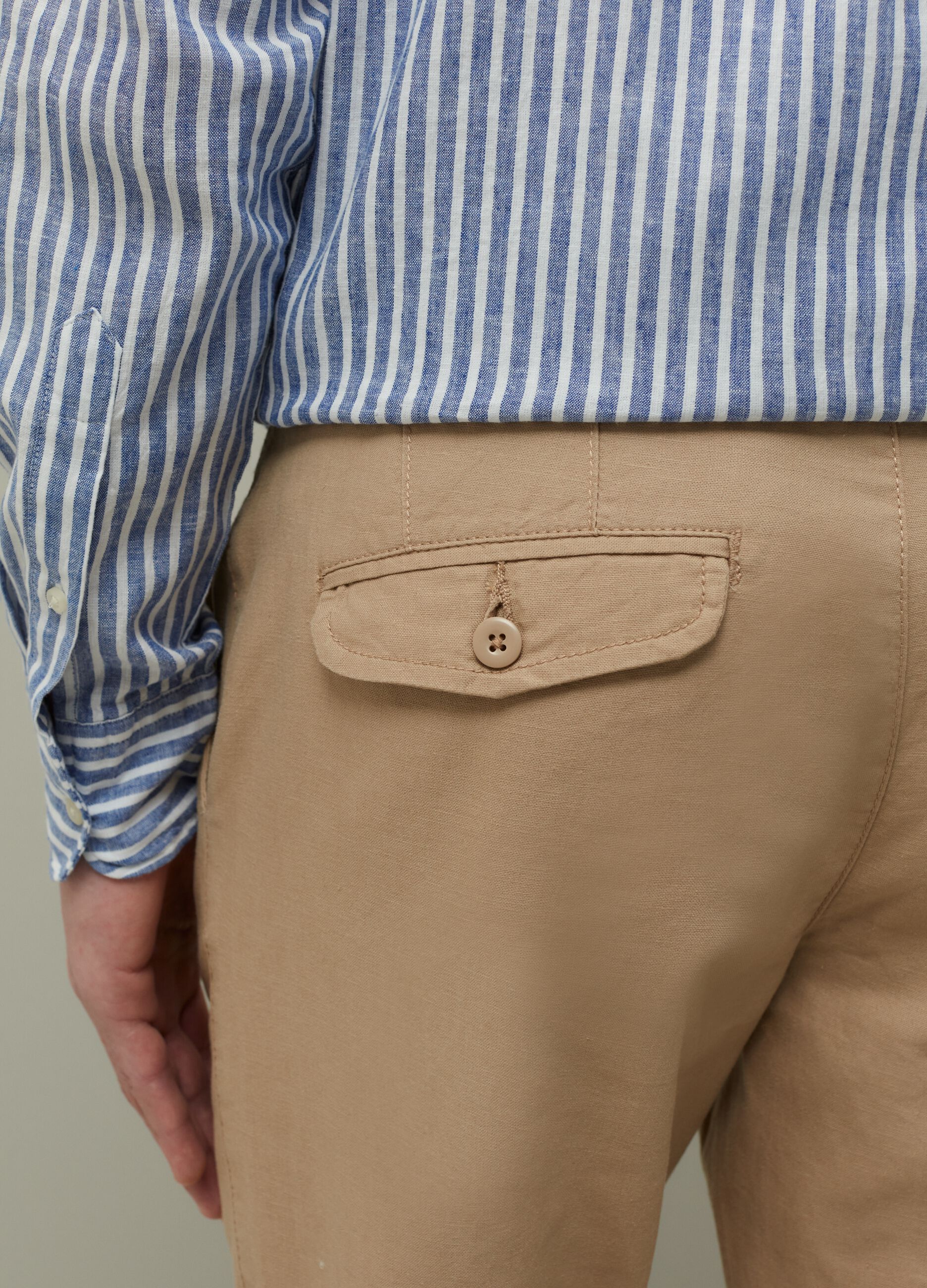 Cotton and linen chino trousers