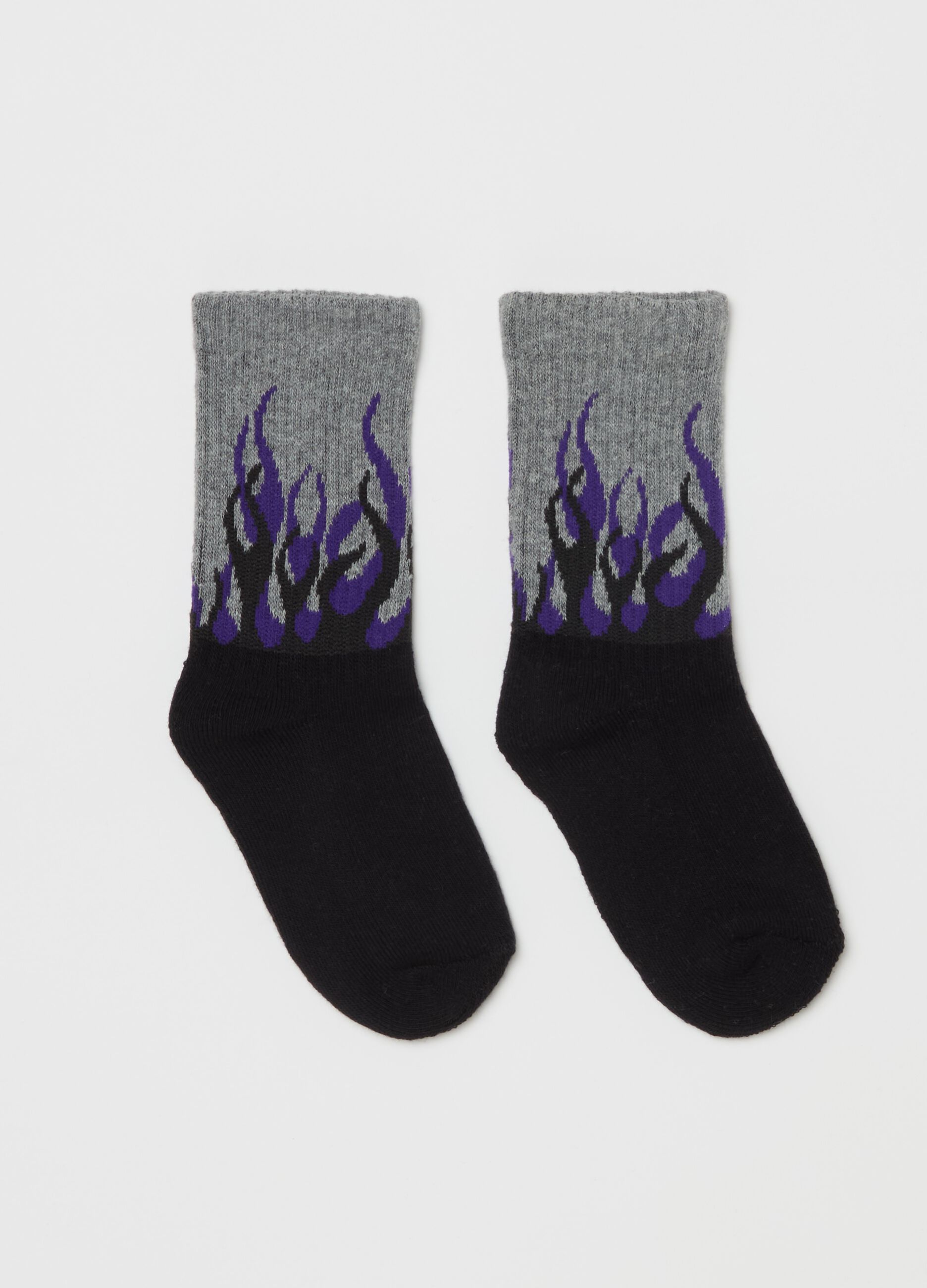 Three-pair pack short socks with designs