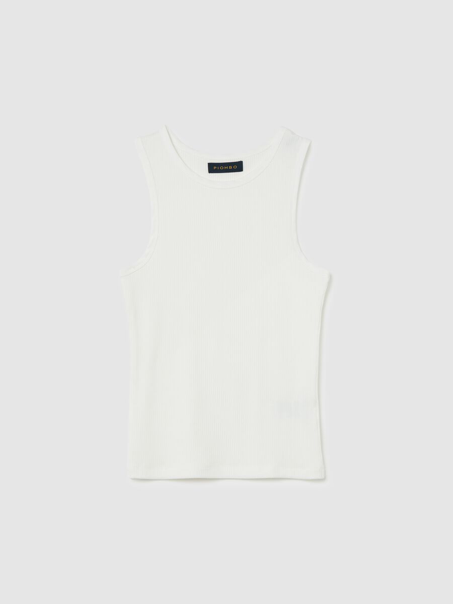 Tank top in ribbed stretch viscose_4