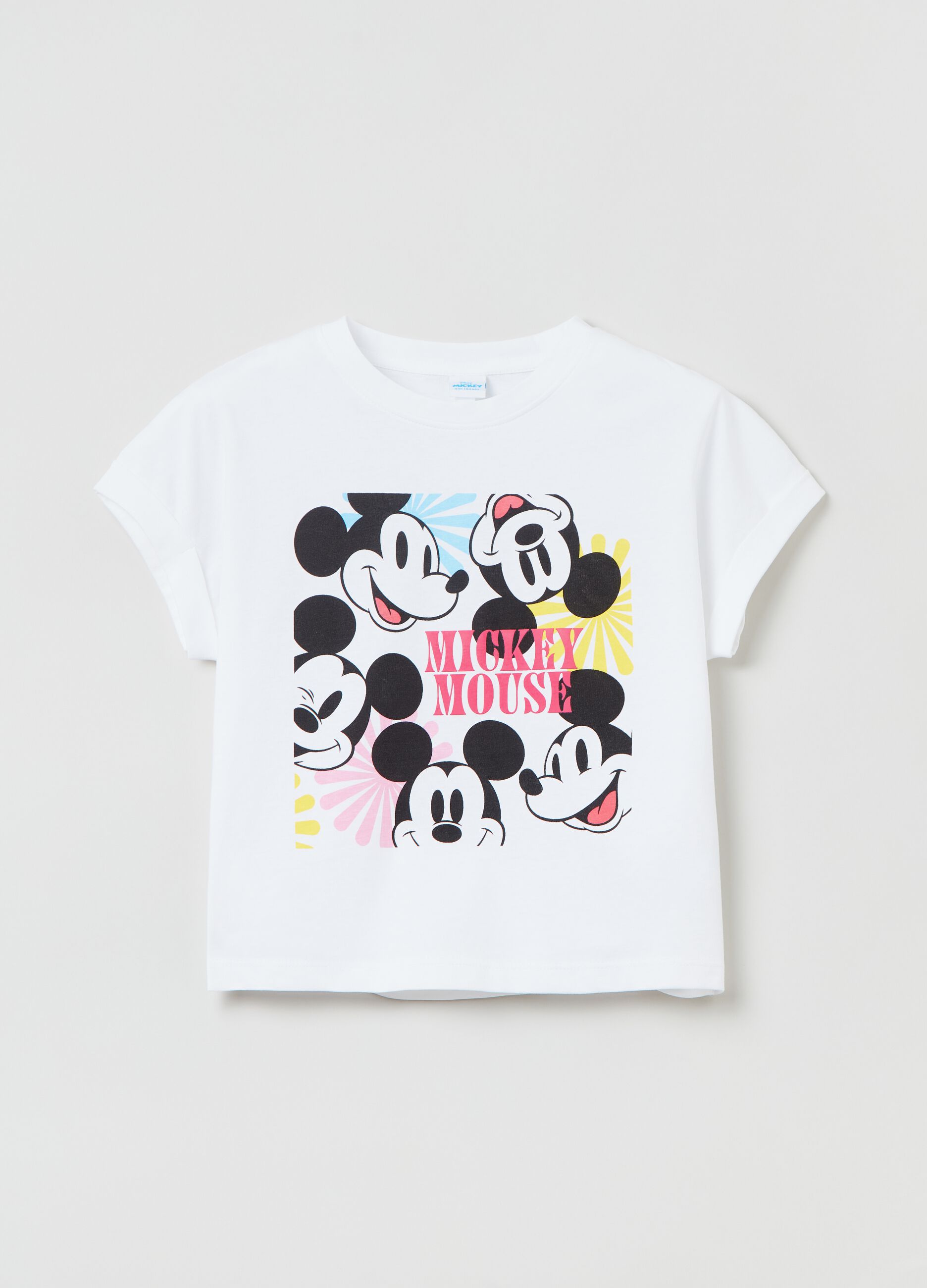 T-shirt crop stampa Disney Topolino