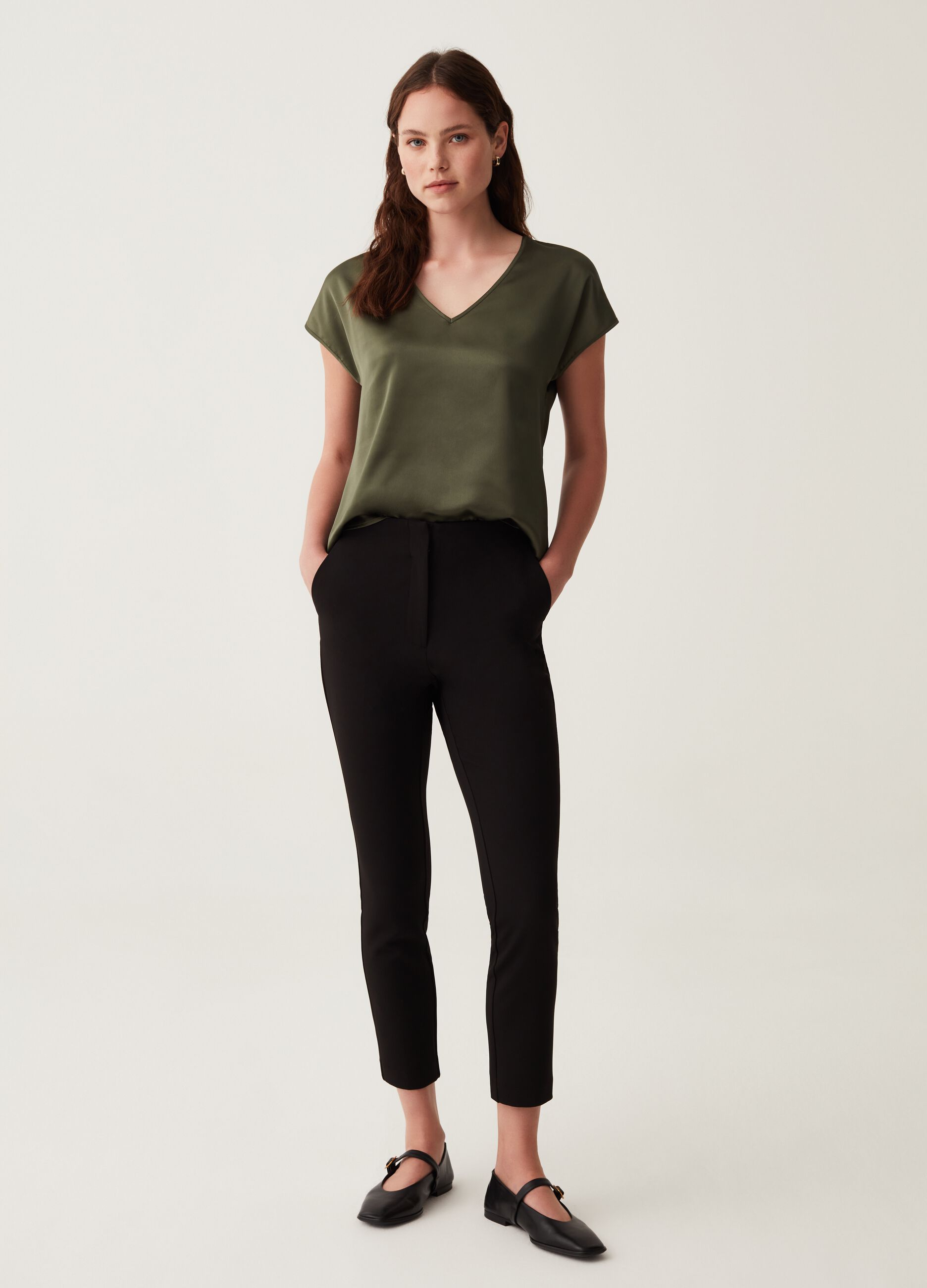 Stretch cigarette trousers