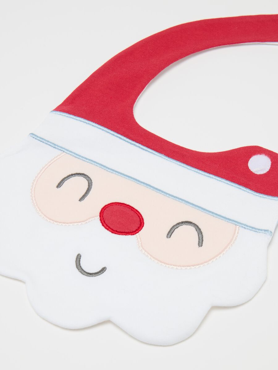 Father Christmas bib in organic cotton_1