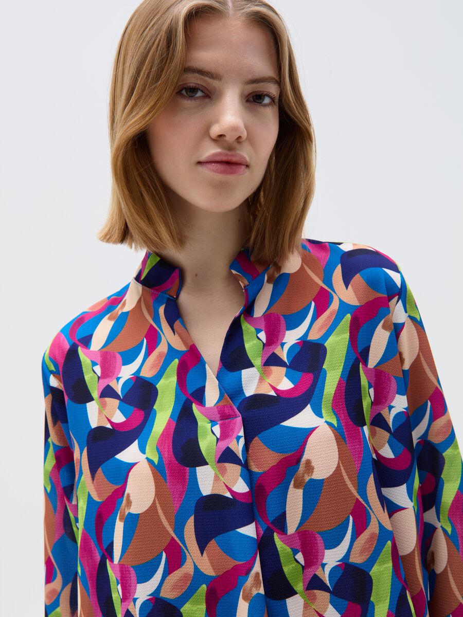 Blouse with multicoloured print_1