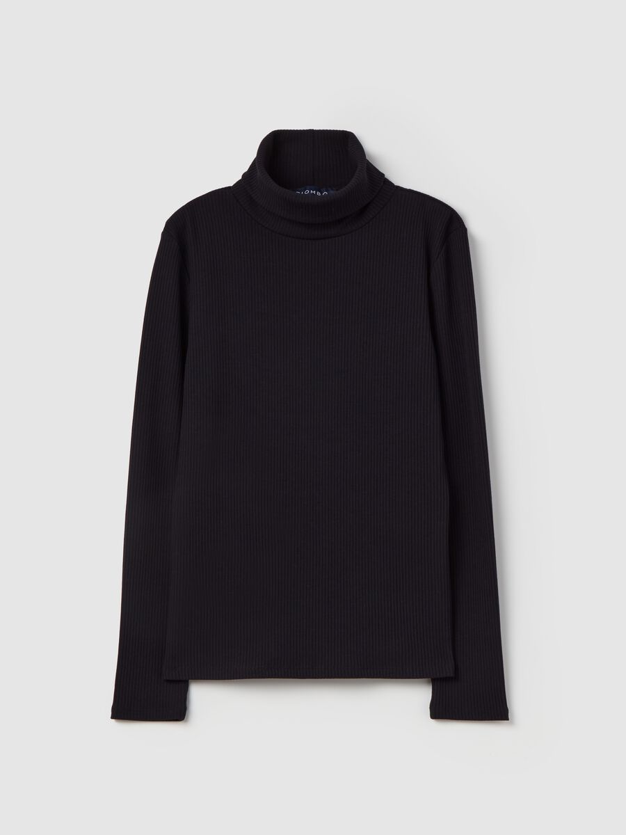 Contemporary flat-ribbed turtleneck pullover_0